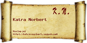 Katra Norbert névjegykártya
